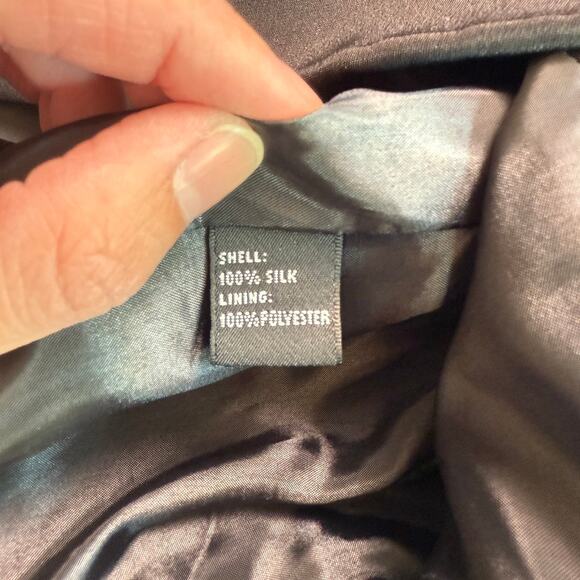 VTG Josephine Chaus 100% Silk Black Blazer Jacket Size 6 (Part of Matching Set) - Picture 14 of 15